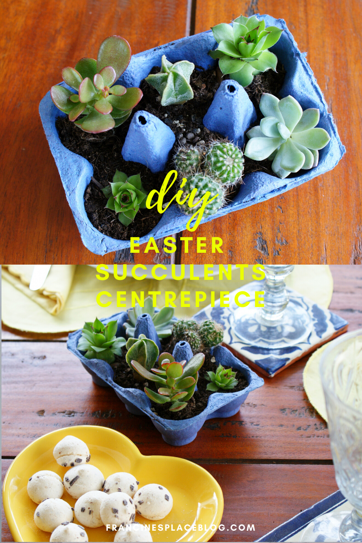 diy easter succulents centrepiece idea table home decor craft last minute francinesplaceblog