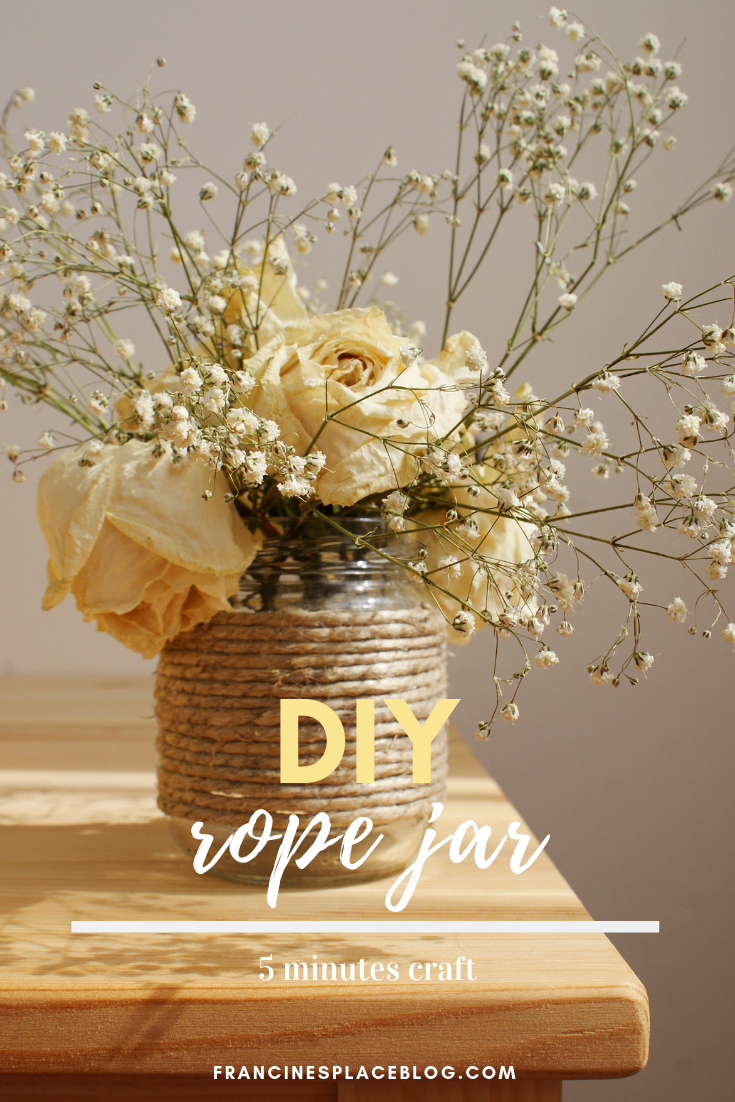 diy rope jar idea handmade tutorial 5 minutes decor francinesplaceblog vase