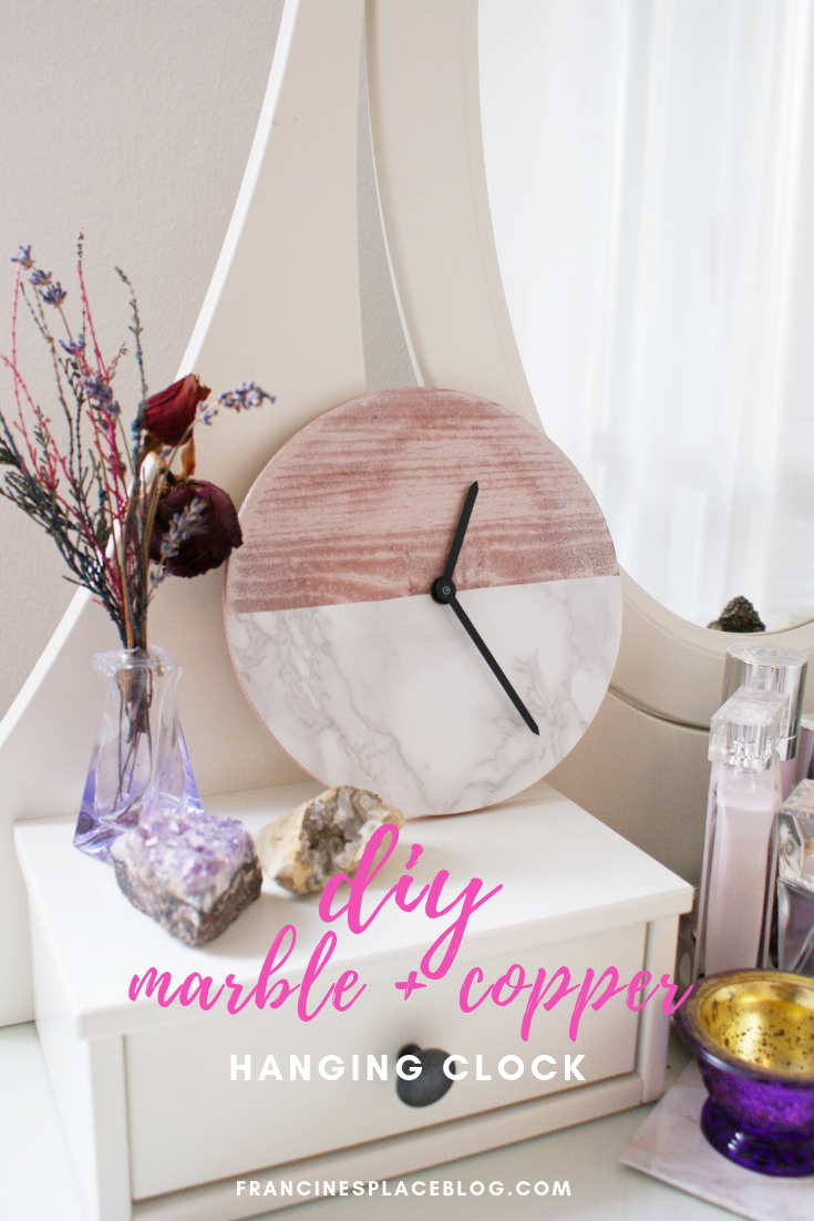 diy marble copper clock easy tutorial budget home francinesplaceblog