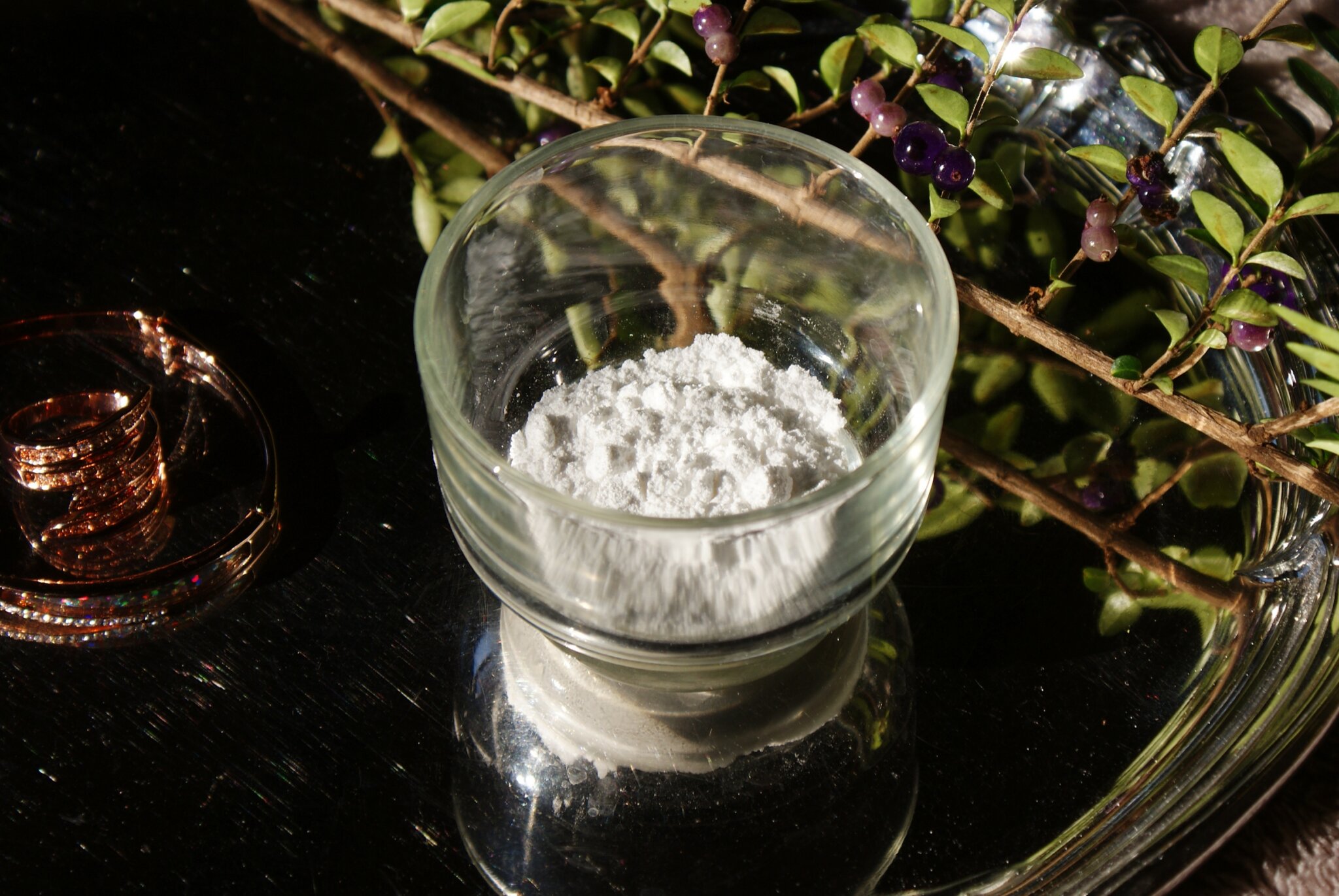 rice starch bath skin winter