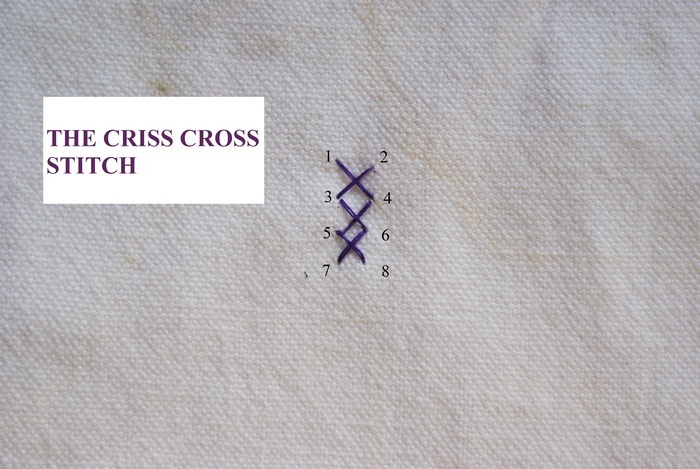 embroidery criss cross stitch tutorial handsew