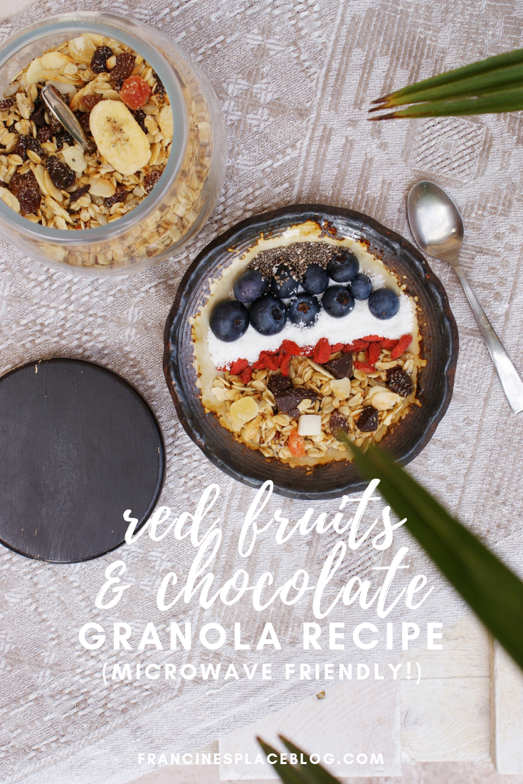 red fruit chocolae granola easy recipe microwave quick ultimate francinesplaceblog