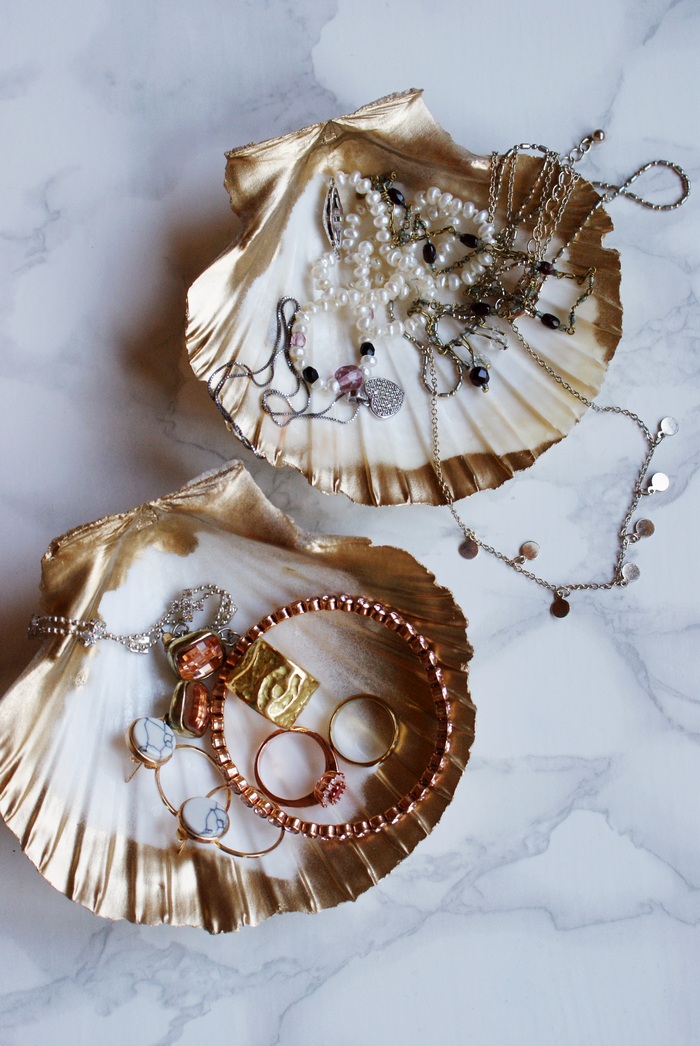 diy shell jewelry dish decor