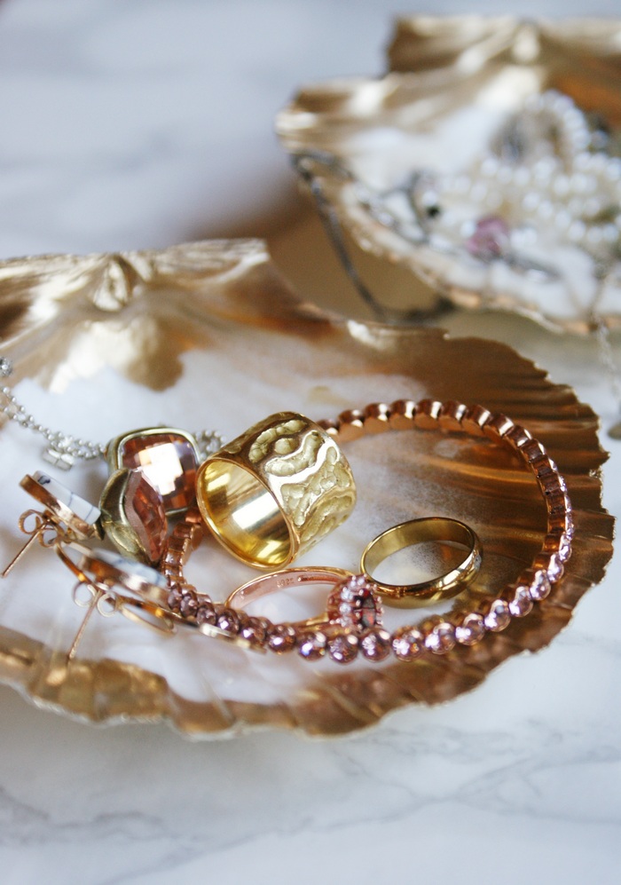 diy shell jewelry holder idea