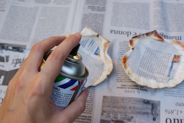 diy painted shell dish decor