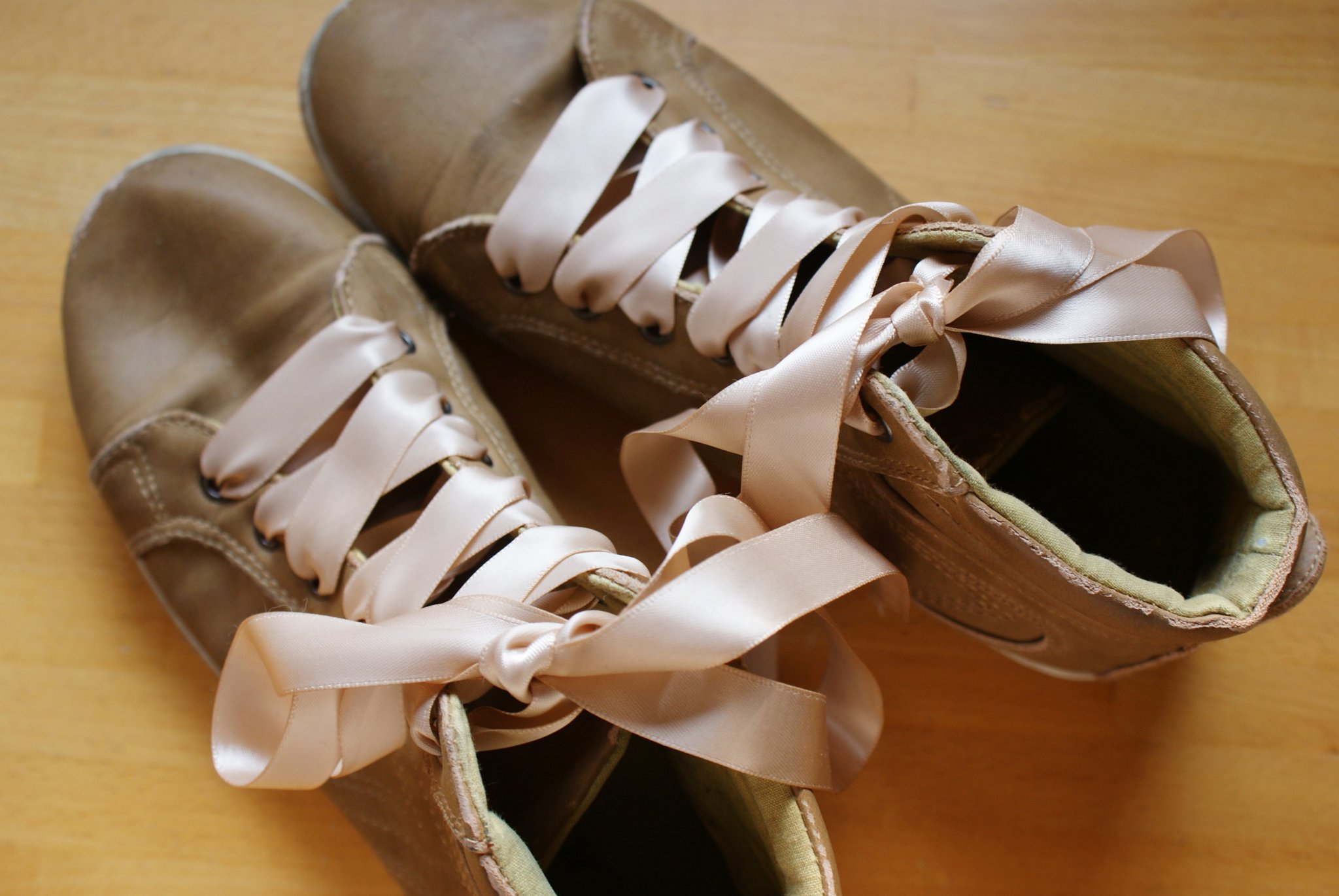 diy lace up ribbon sneakers