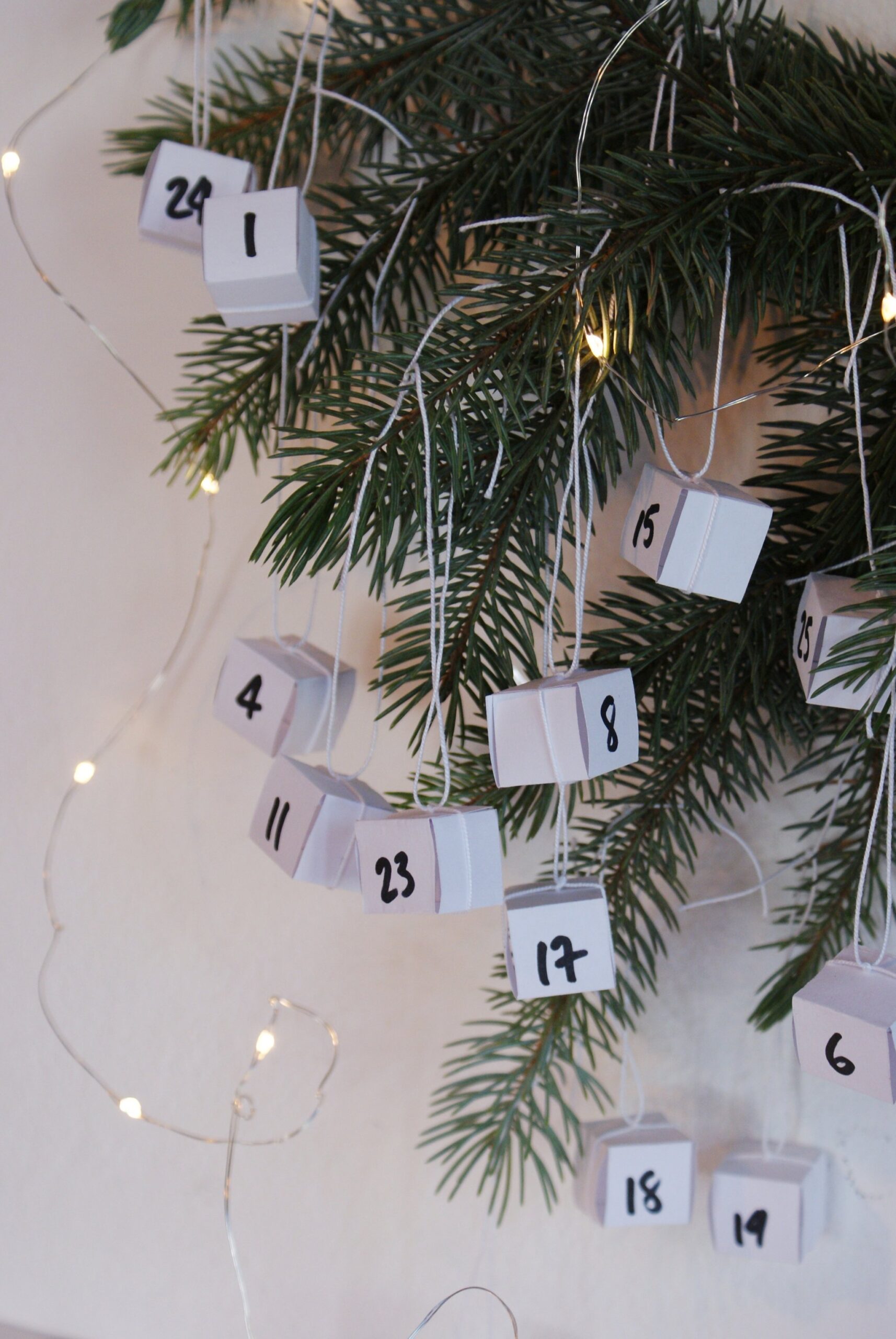 diy minimalist hanging advent calendar