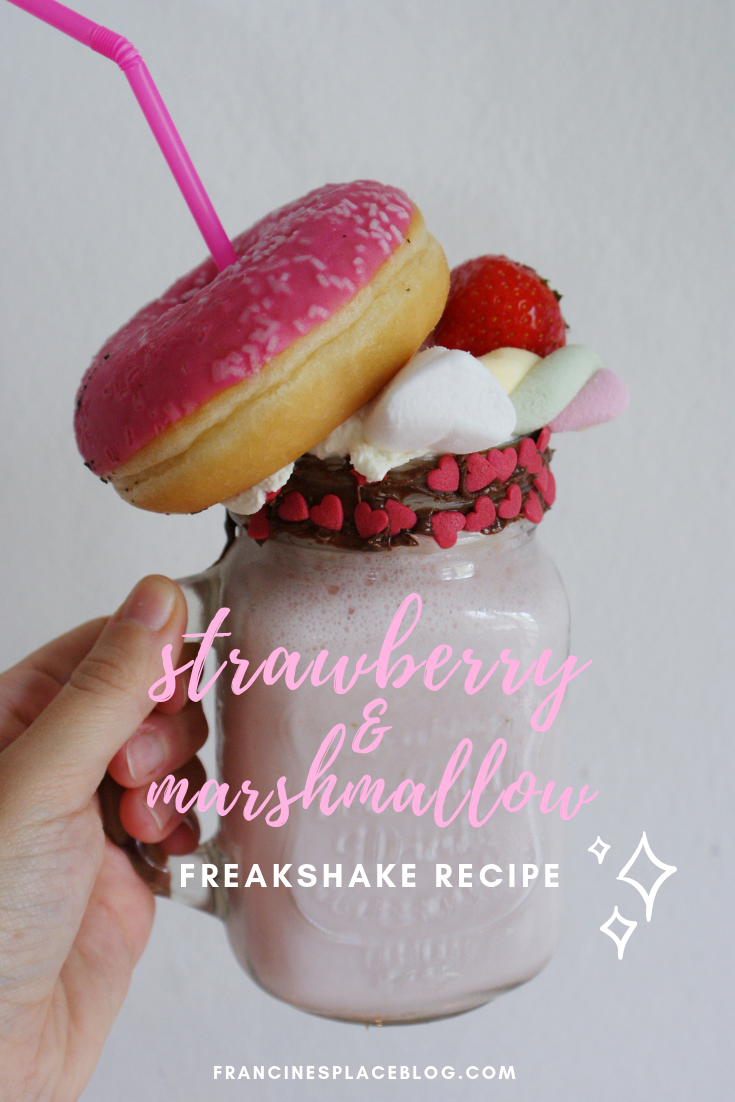 strawberry nutella marshmallow freakshake recipe easy quick francinesplaceblog