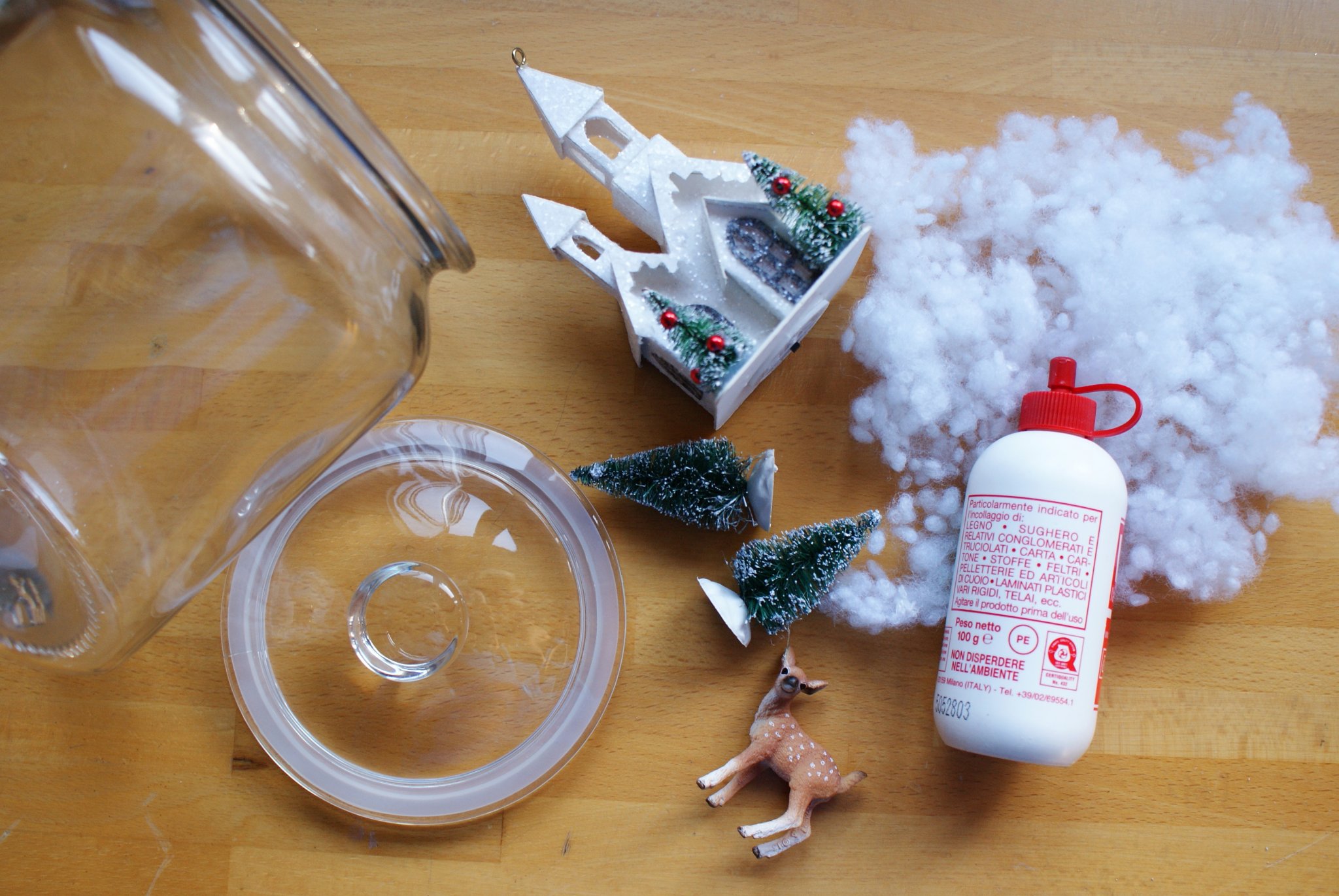 diy winter snow scene jar