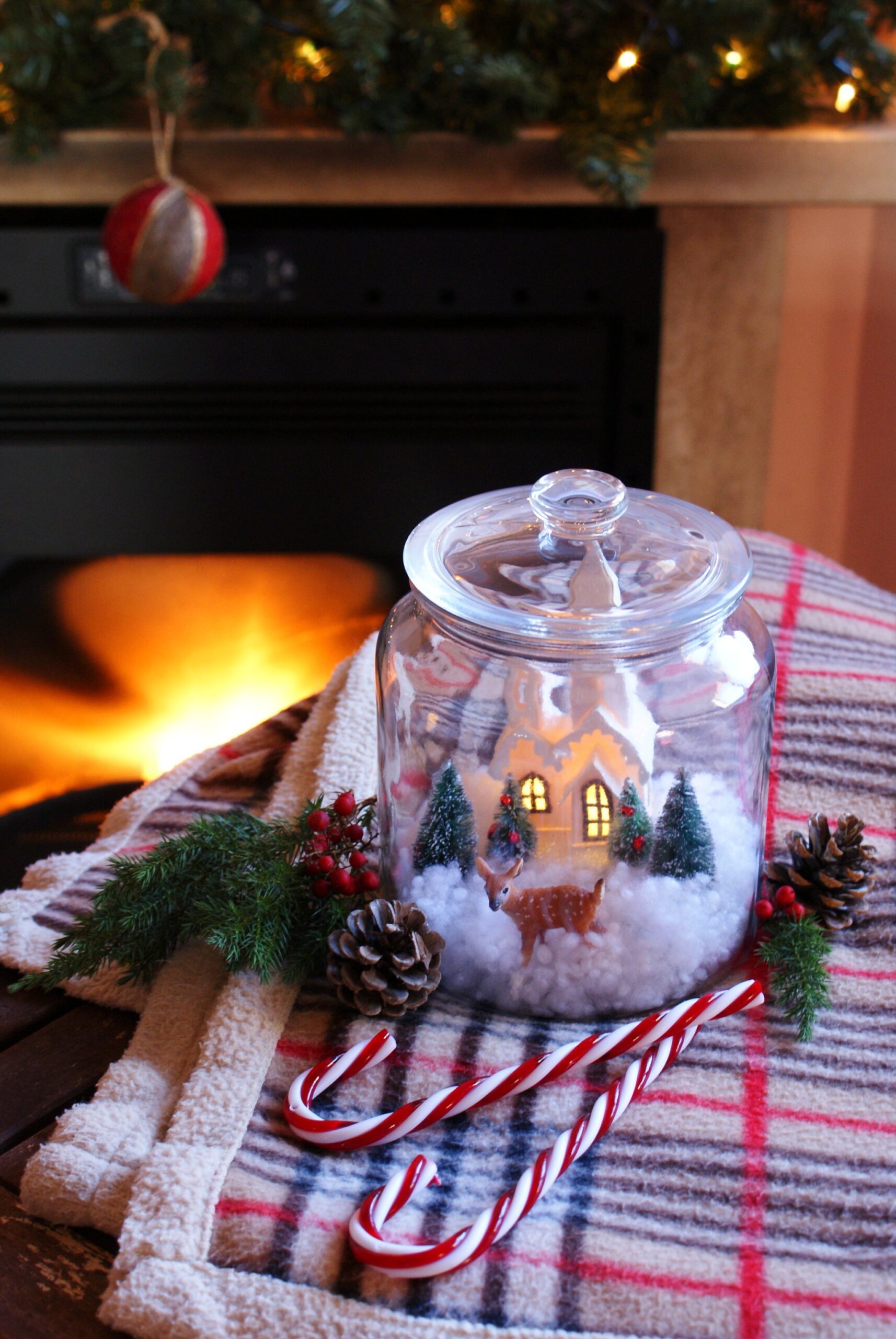 diy winter snow scene globe christmas