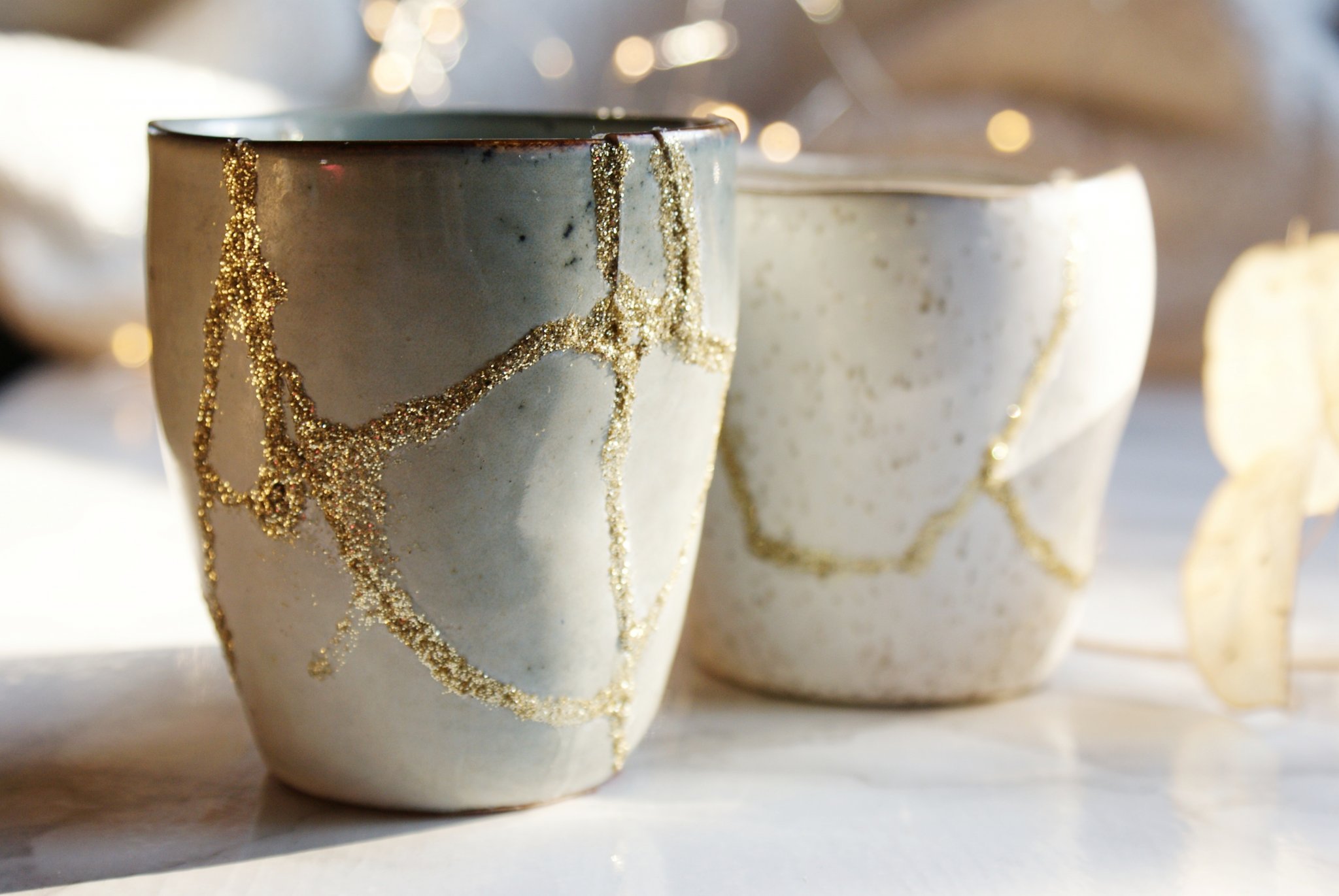 diy japanese kintsugi repair gold glitter