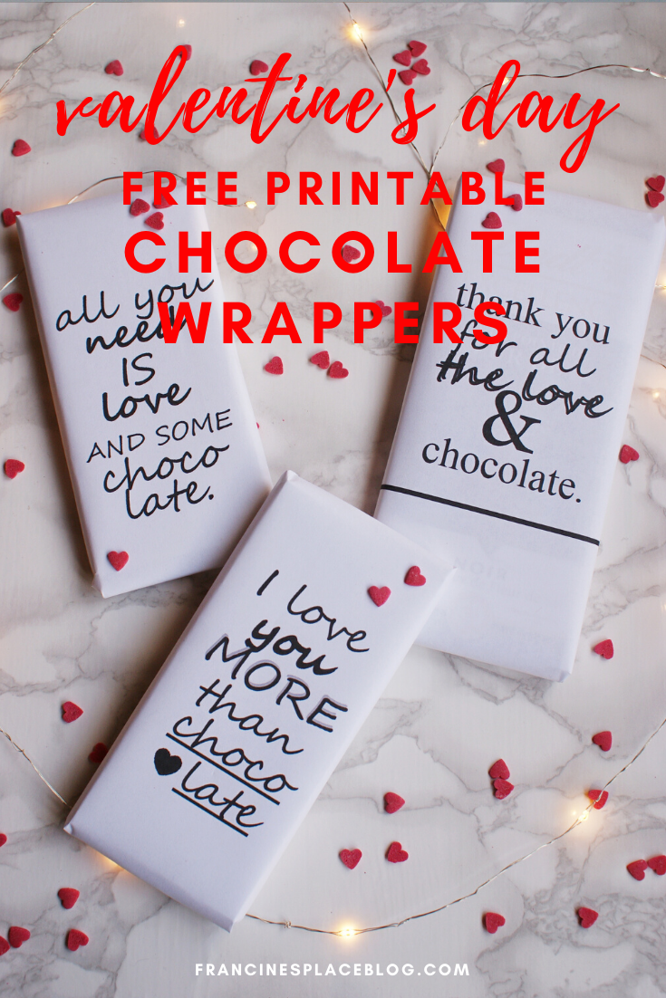 diy free printable valentine day chocolate wrappers cute idea gift francinesplaceblog