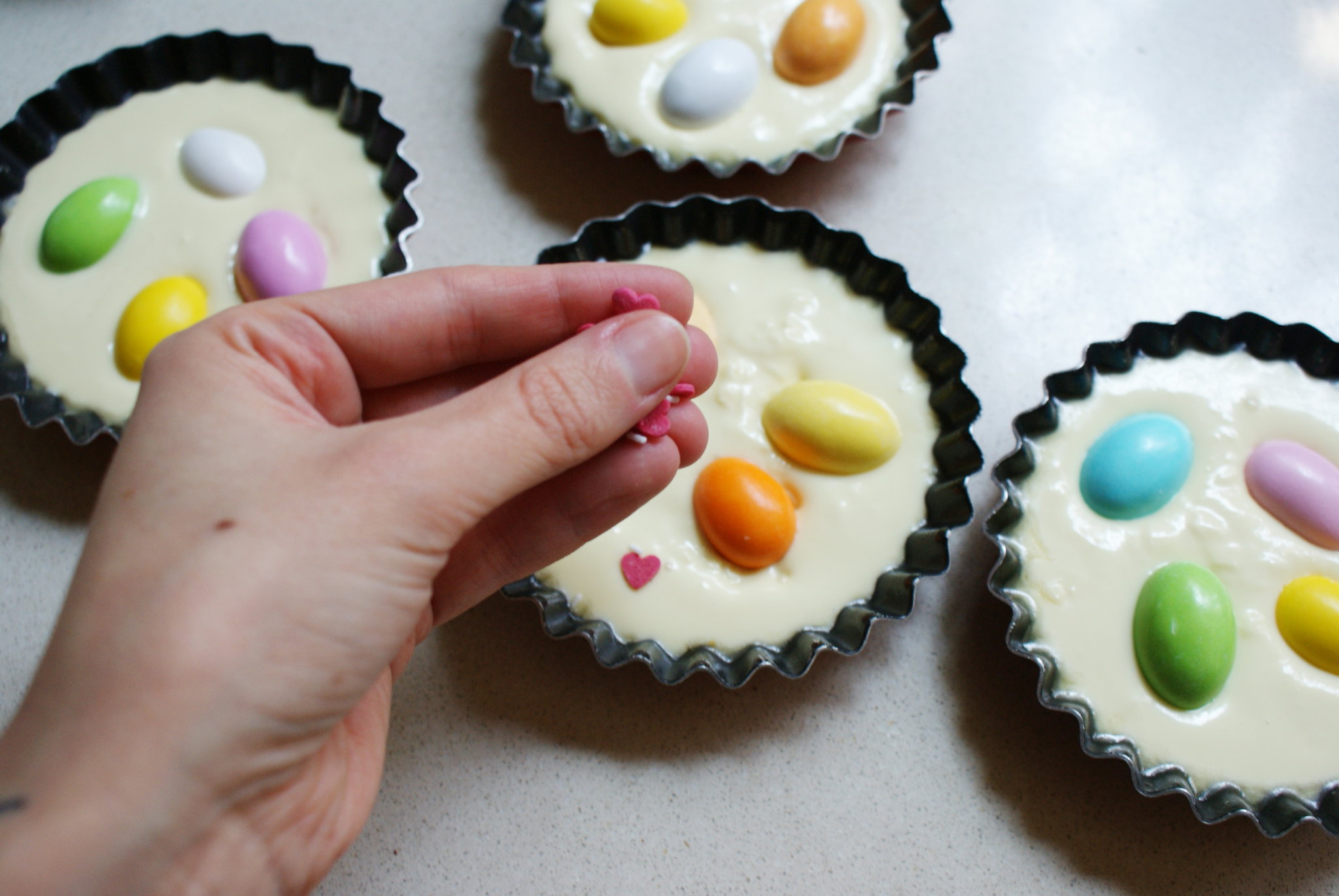 tortine cioccolato confetti pasqua ricetta