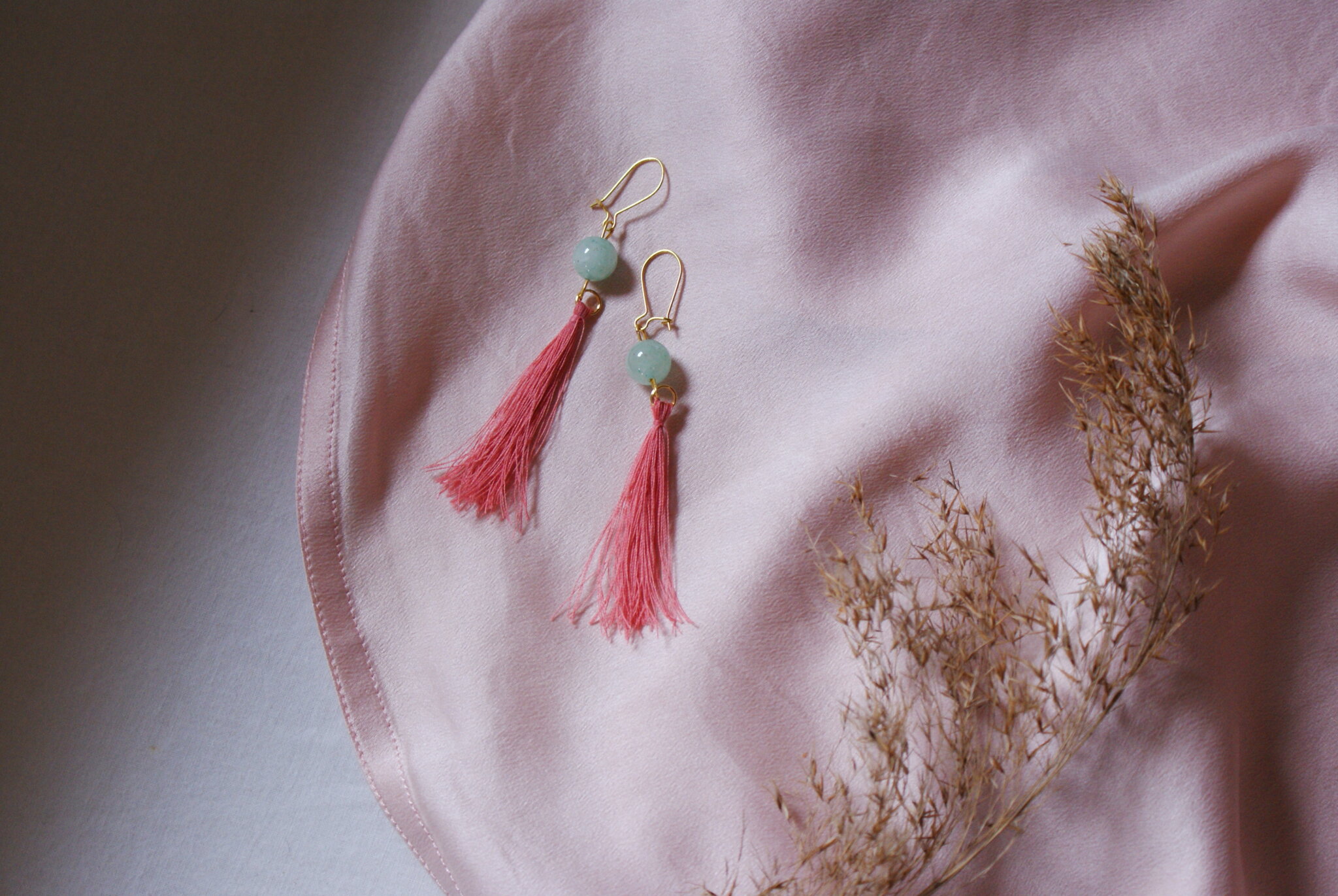 silk tassel bead earrings diy