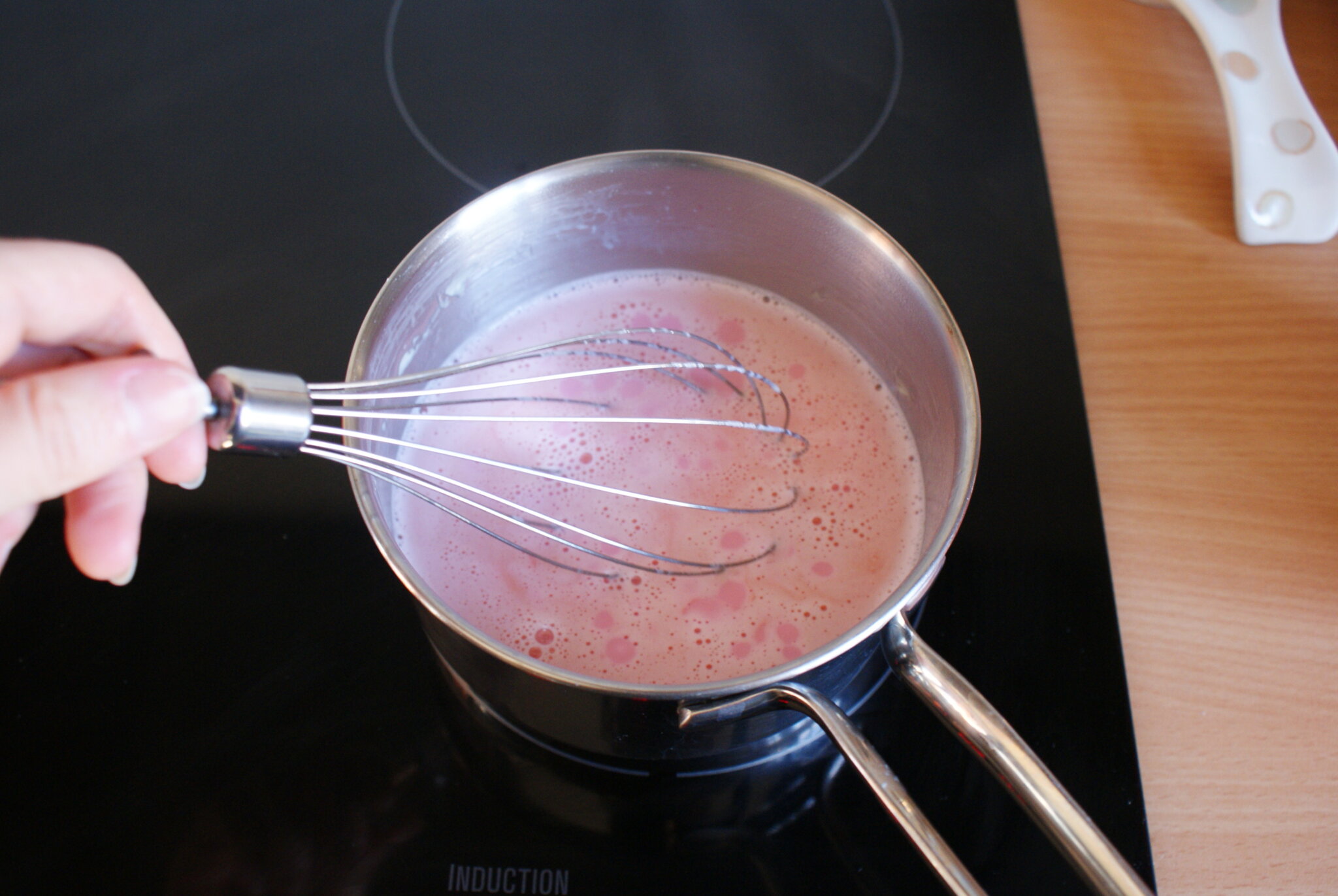 pink hot chocolate recipe steps tutorial