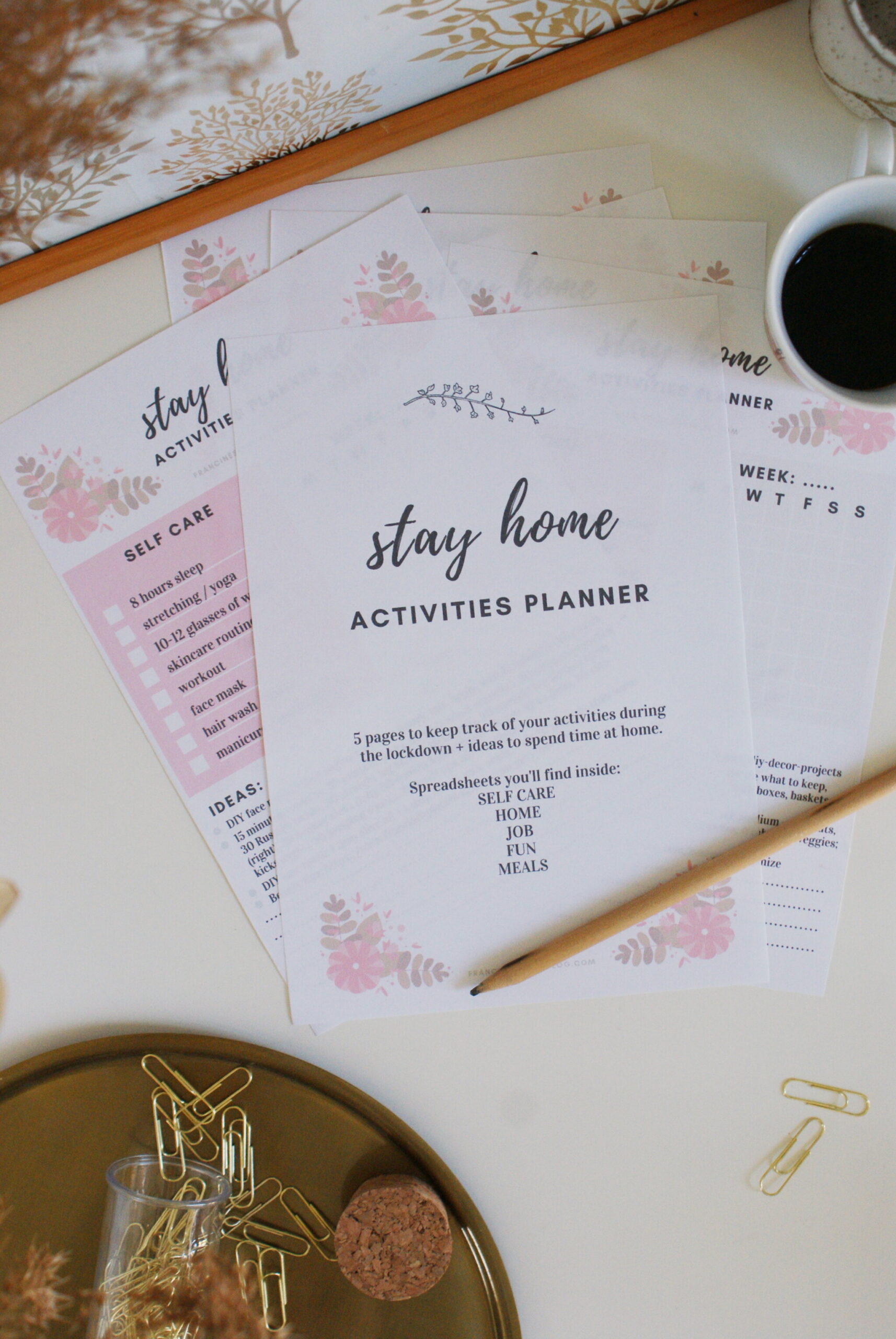 free printable stay home activities planner quarantine lockdown covid francinesplaceblog