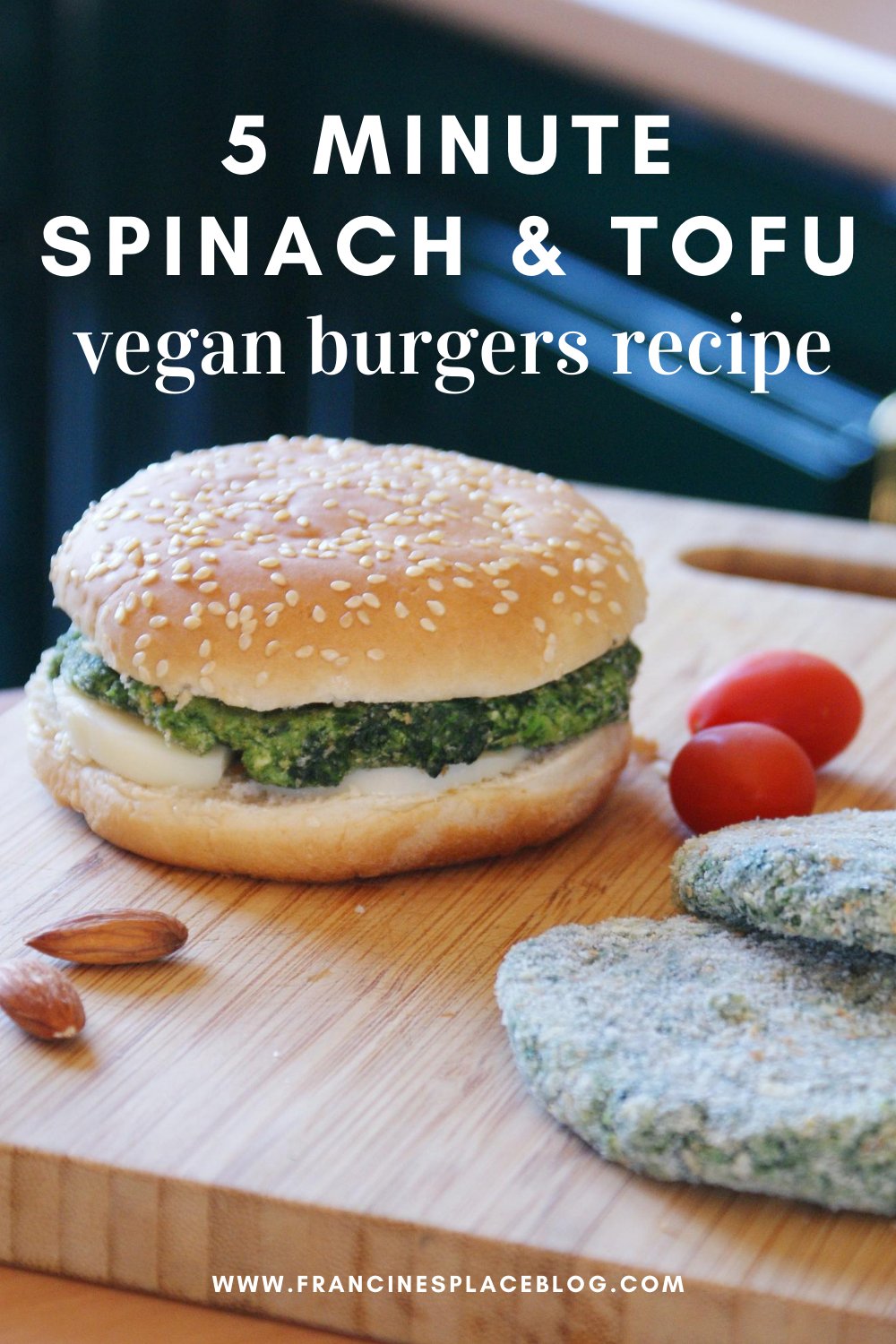 homemade spinach tofu green burgers vegan easy recipe simple 5 minute healthy how make cook francinesplaceblog