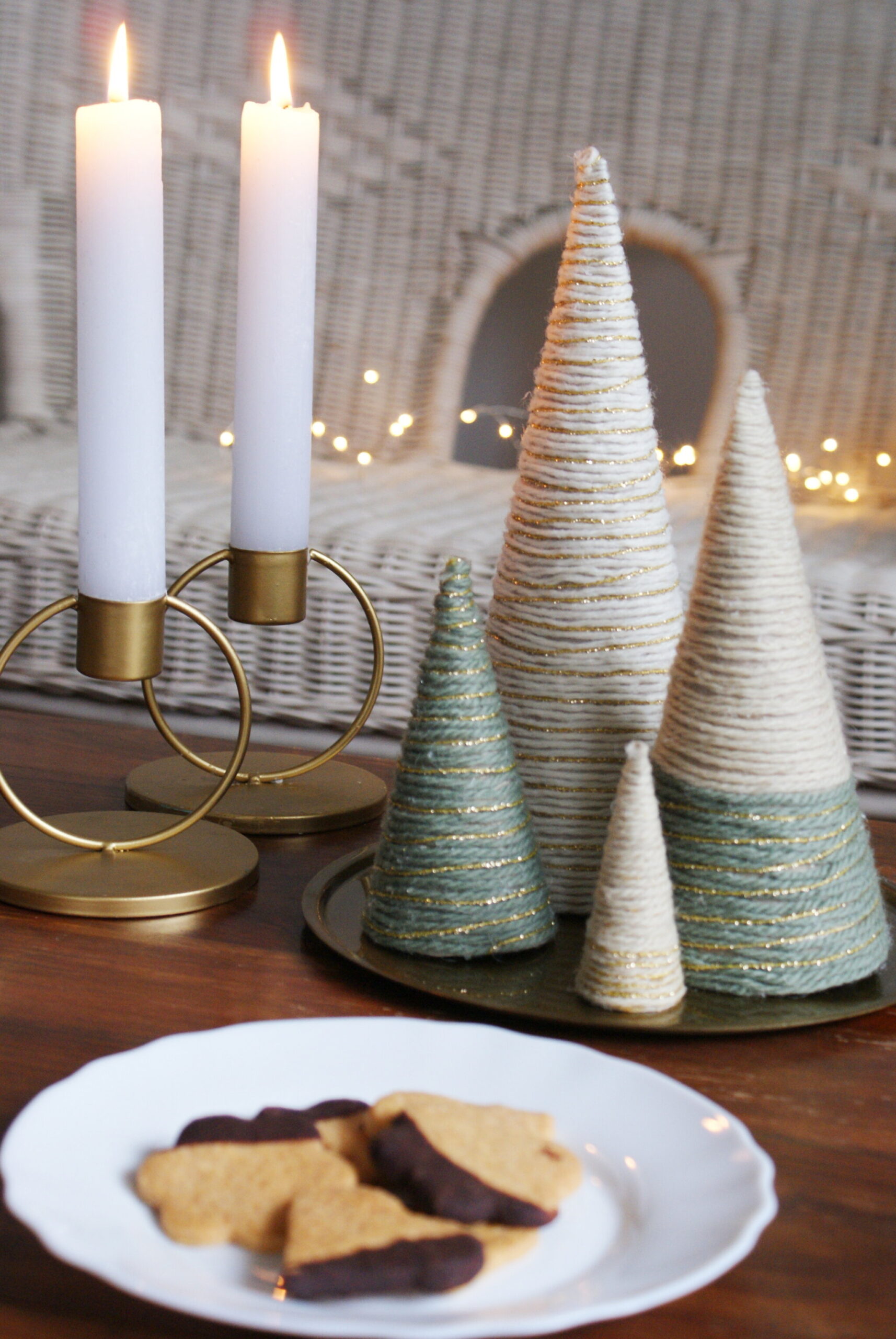 diy yarn christmas tree wool wrapped easy quick simple last minute decoration idea francinesplaceblog handmade minimalist