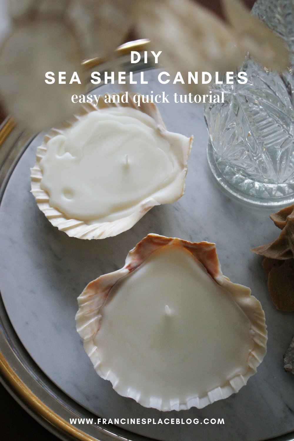 diy sea shell candles ultimate easy quick tutorial how make home decor aesthetic candele conchiglia conchiglie faidate casa come fare francinesplaceblog