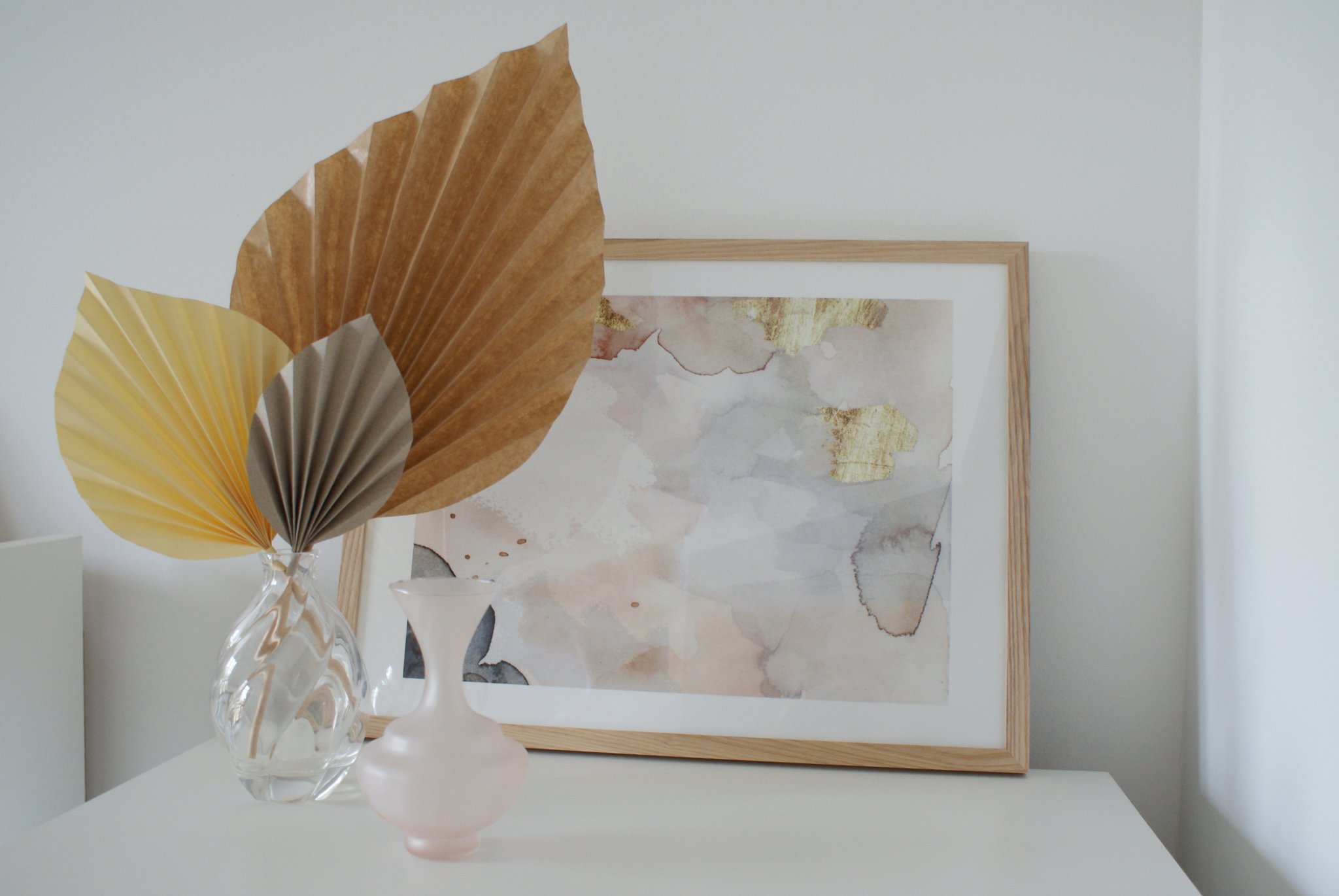 diy palm paper leaf leaves decor idea handmade craft easy simple tutorial home decoration neutral minimalist francinesplaceblog 3