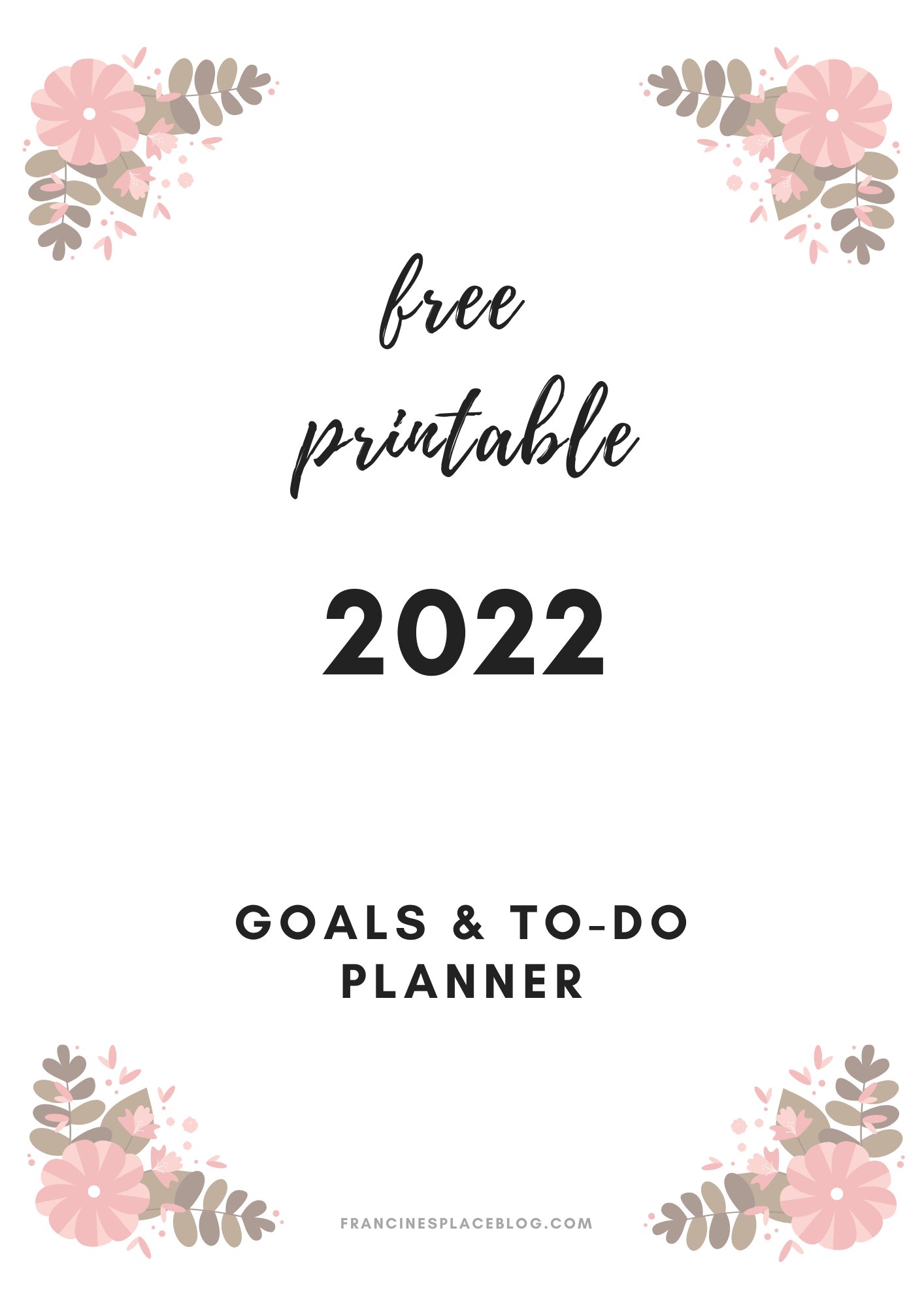 free printable 2022 monthly weekly goals planner agenda gratis download mensile settimanale obiettivi pianificare francinesplaceblog 5 pinterest