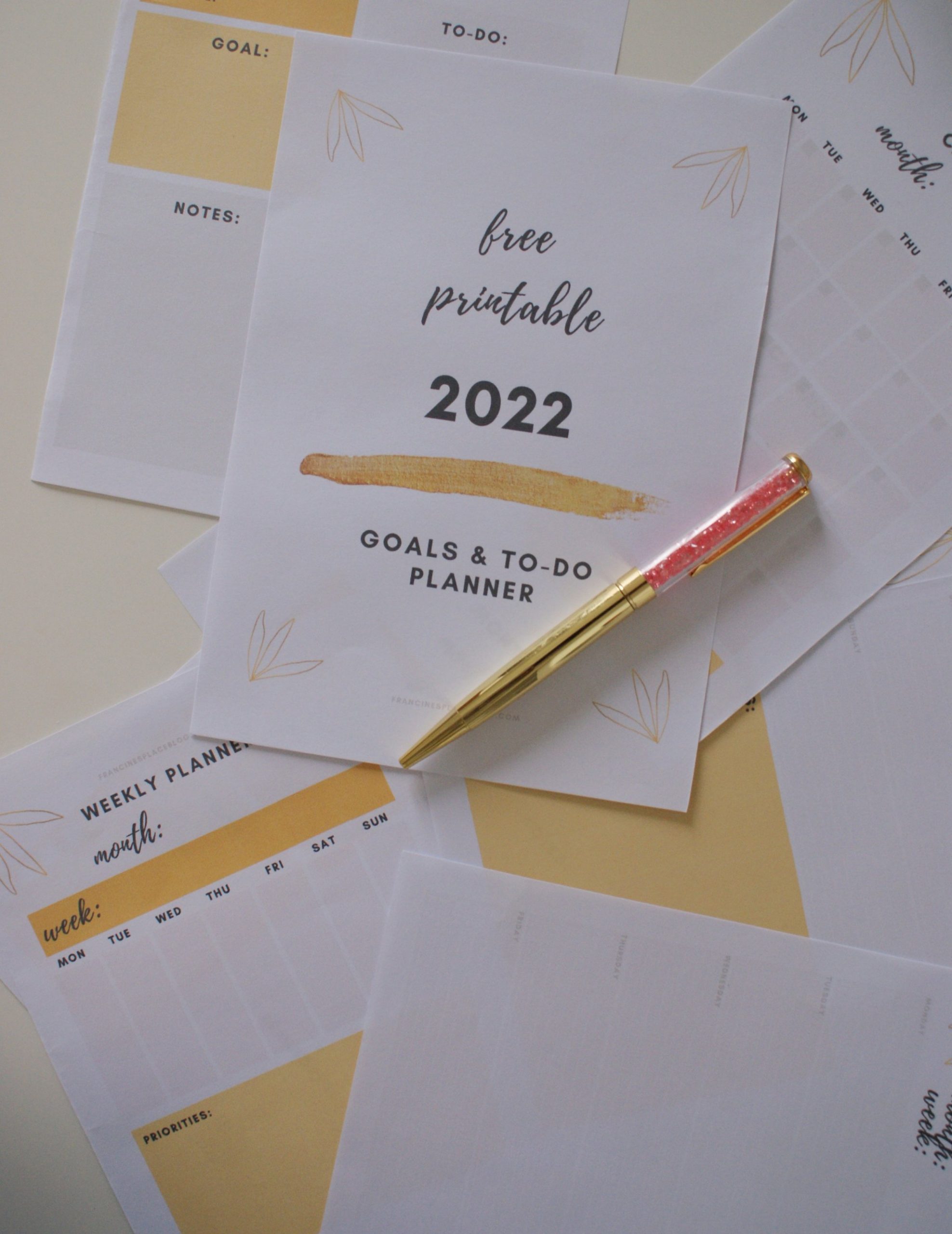 free printable 2022 monthly weekly goals planner agenda gratis download mensile settimanale obiettivi pianificare francinesplaceblog 2