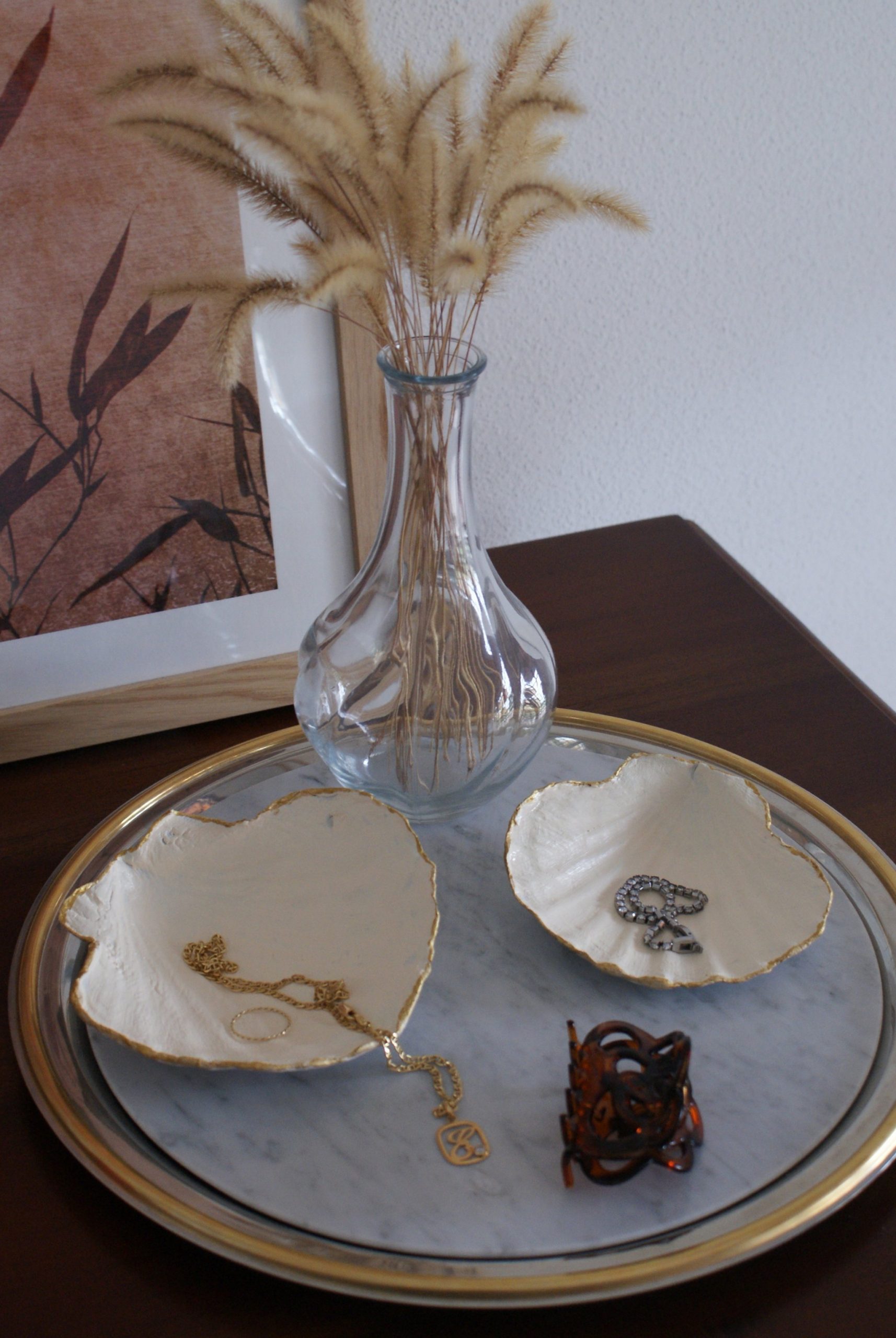 HOW TO MAKE A DIY AIR DRY CLAY GOLD AND WHITE PAINTED BOWL - Francine's  Place Blog