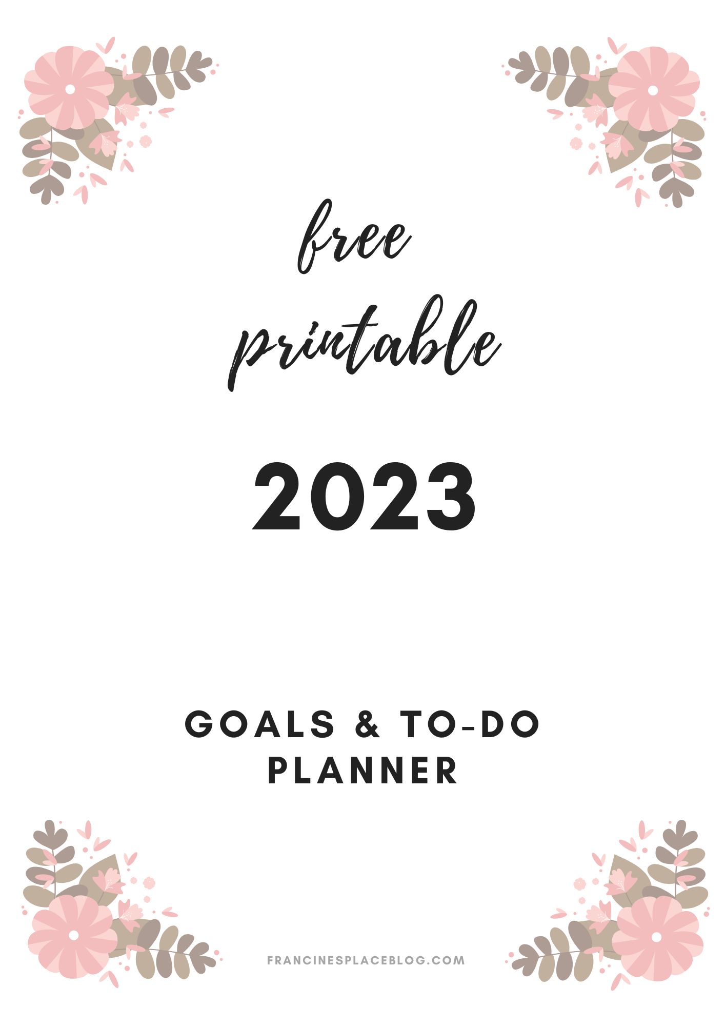 free printable goal to do planner monthly weekly daily journal download agenda gratis obiettivi francinesplaceblog pinterest