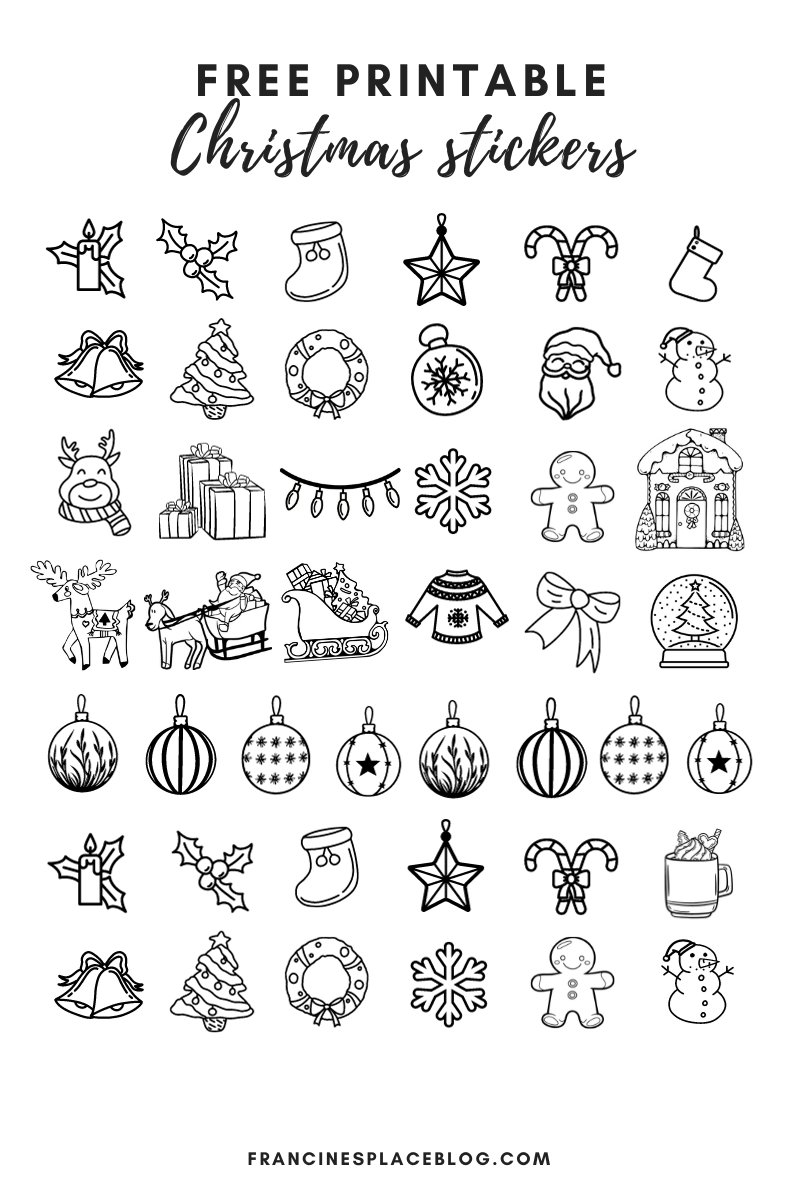 diy colouring christmas sticker free printable download adesivi natalizi colorare faidate francinesplaceblog natale pinterest