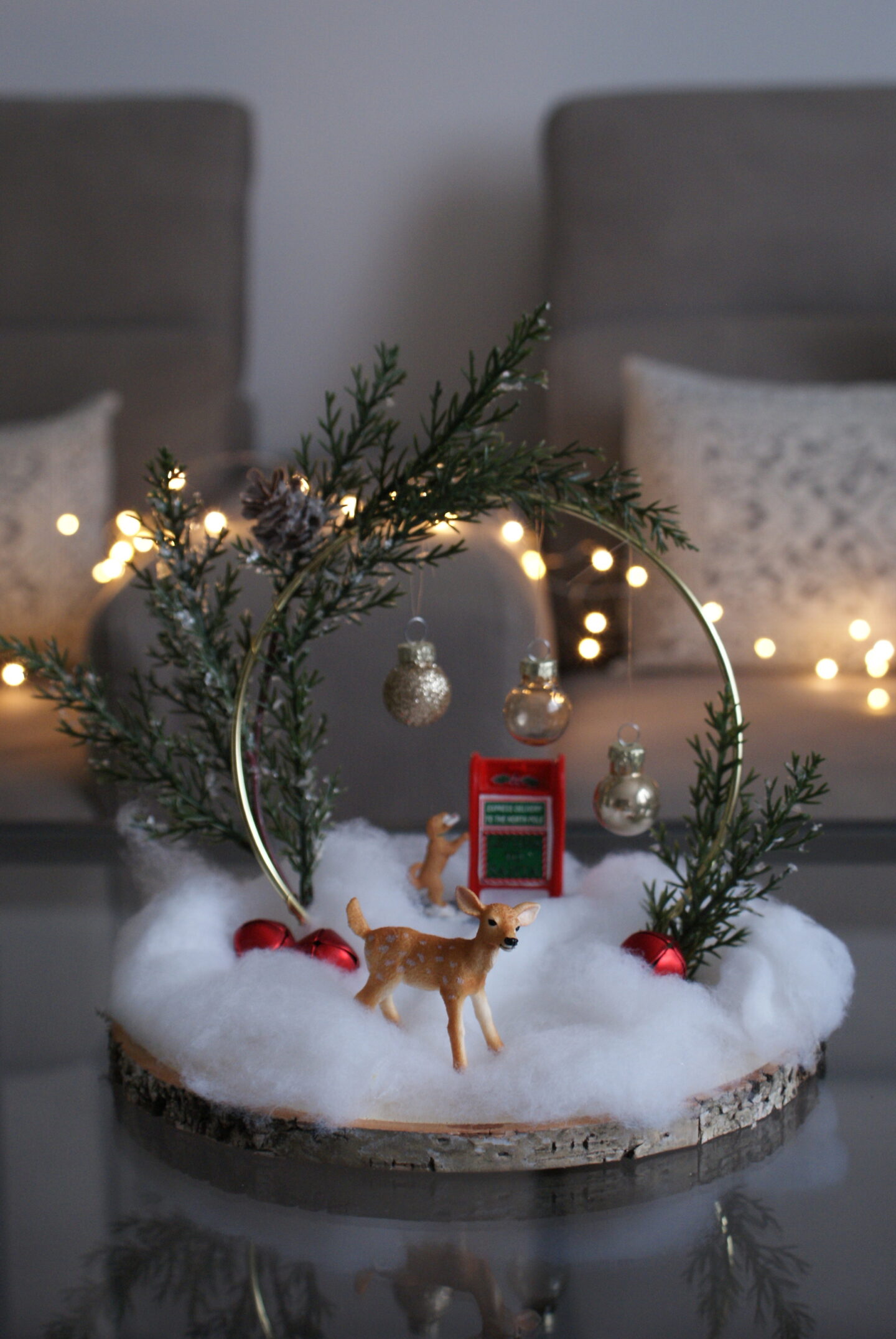 DECORAZIONE NATALIZIA FAI DA TE CON SCENARIO INVERNALE IN MINIATURA